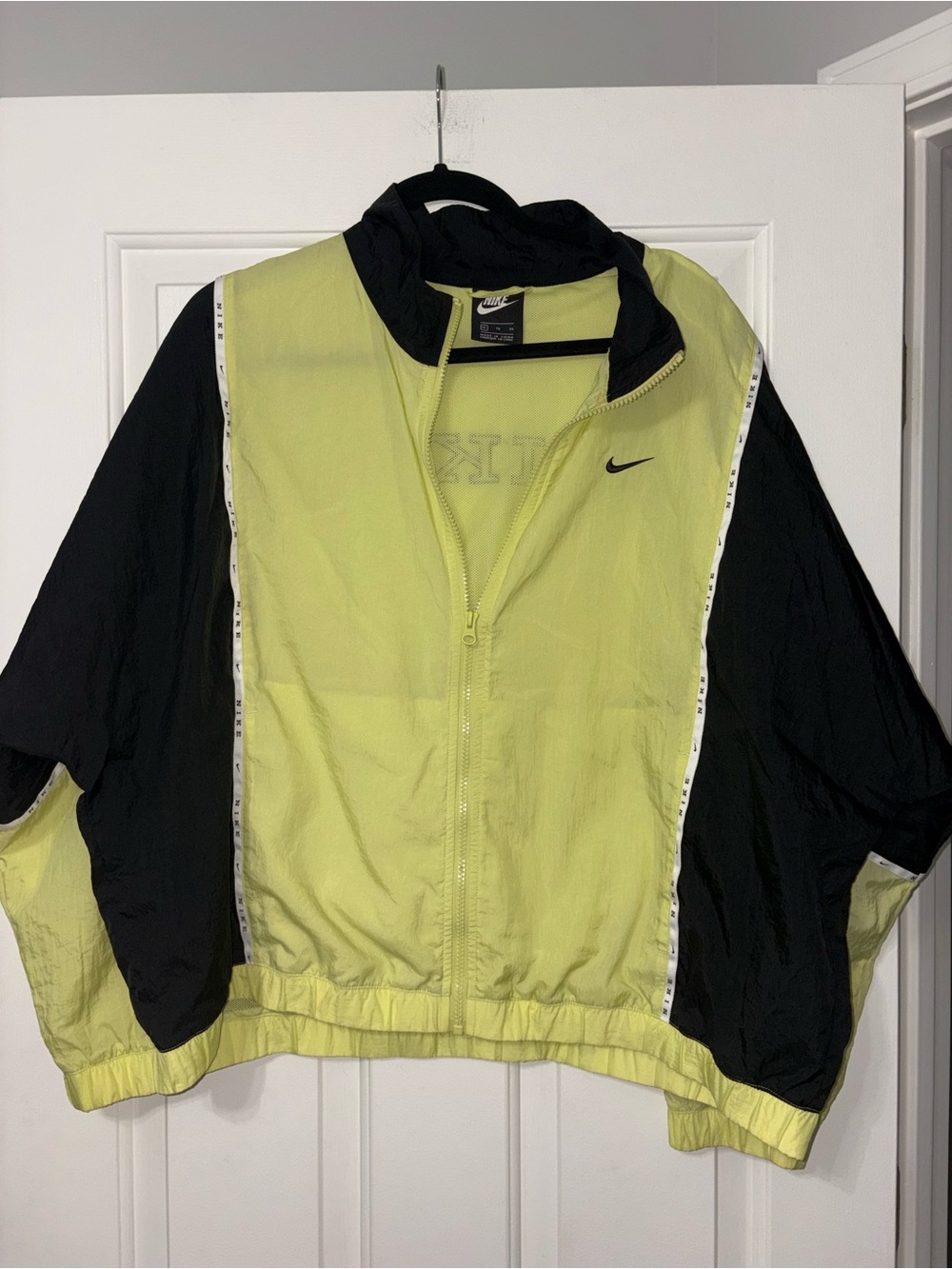 Nike Neon Yellow and Black Varsity Jacket